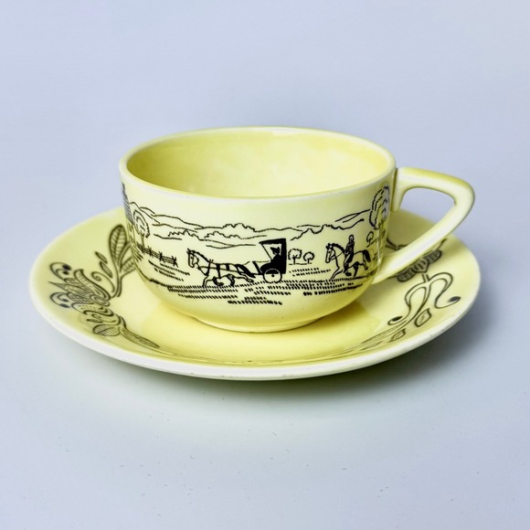 Other - Vintage Royal China "Bucks County" Yellow Cup & Saucer – 1950s‎